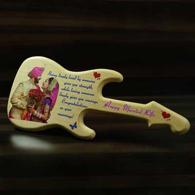 "Personalised UV Colour Print Engraving Wooden Guitar Shape - Click here to View more details about this Product